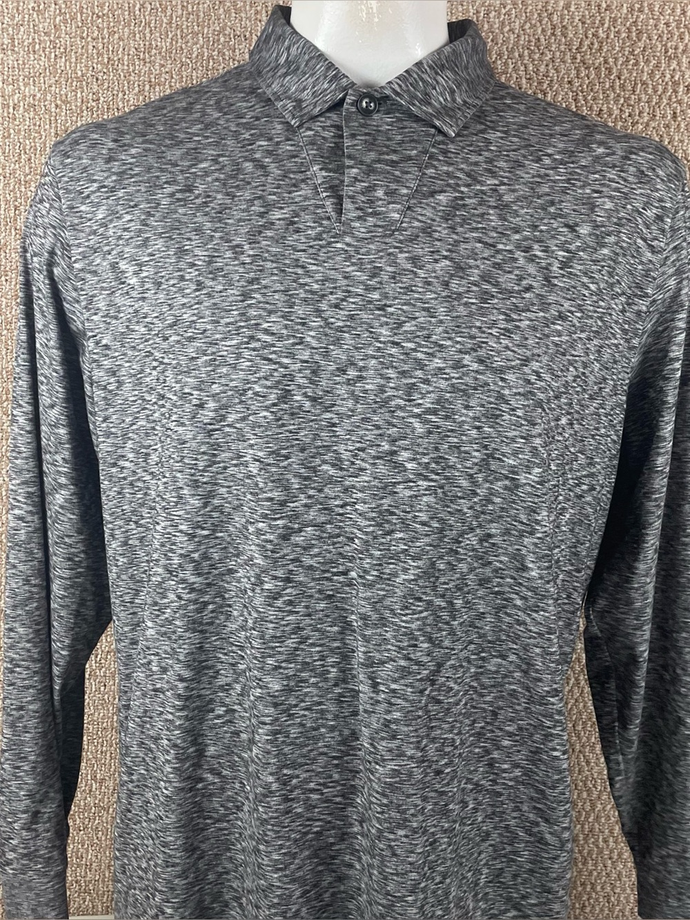 Hart Schaffner Marx Performance Polo Shirt Men’s XL Space Dye Gray Stretch 277